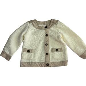 Aphorism Ivory Quilted Girl's Jacket size 18 Months 18M